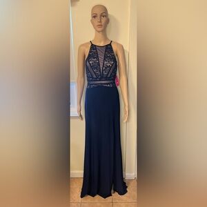 Morgan & Co. Pink and Black Lace Dress